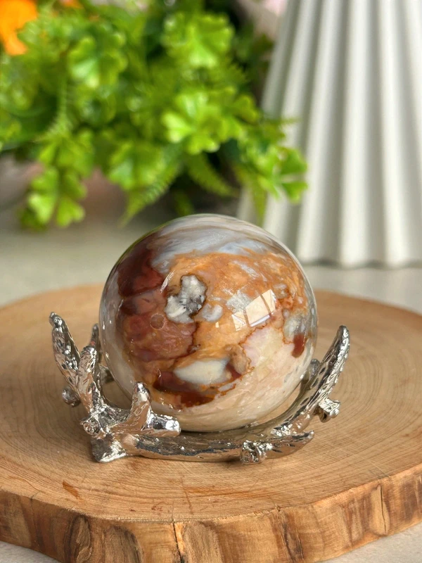 1780869095-3.webp Esfera de jaspe oceanico natural - efecto mousse chocolate