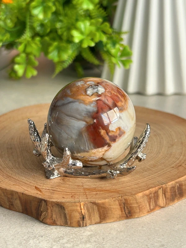 1780869095.webp Esfera de jaspe oceanico natural - efecto mousse chocolate