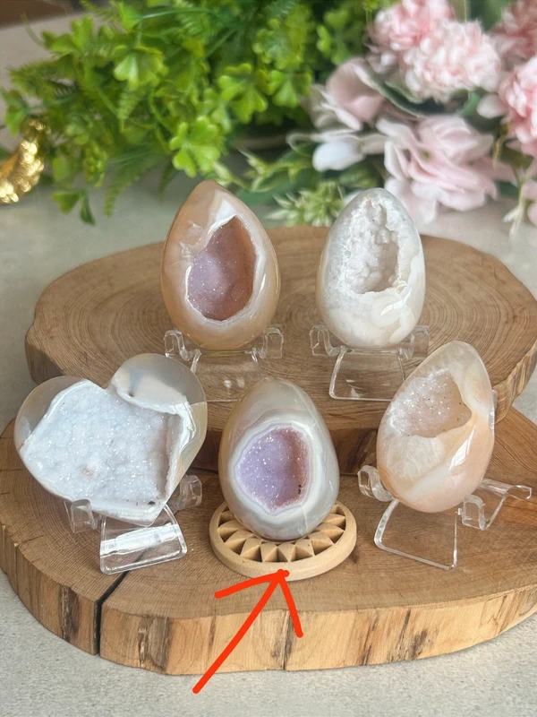 Agata rosa Gummy natural - huevo cristalino