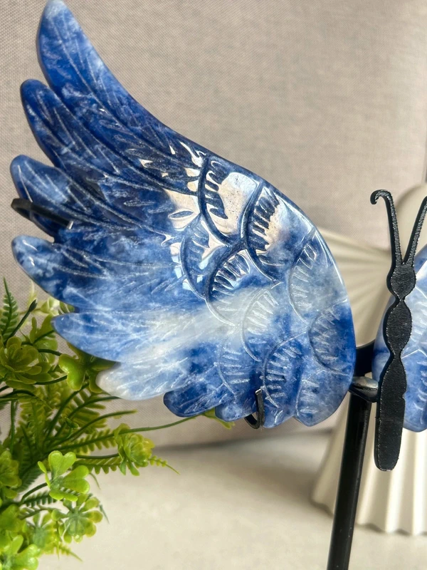 Alas de angel en sodalita natural - decoracion espiritual