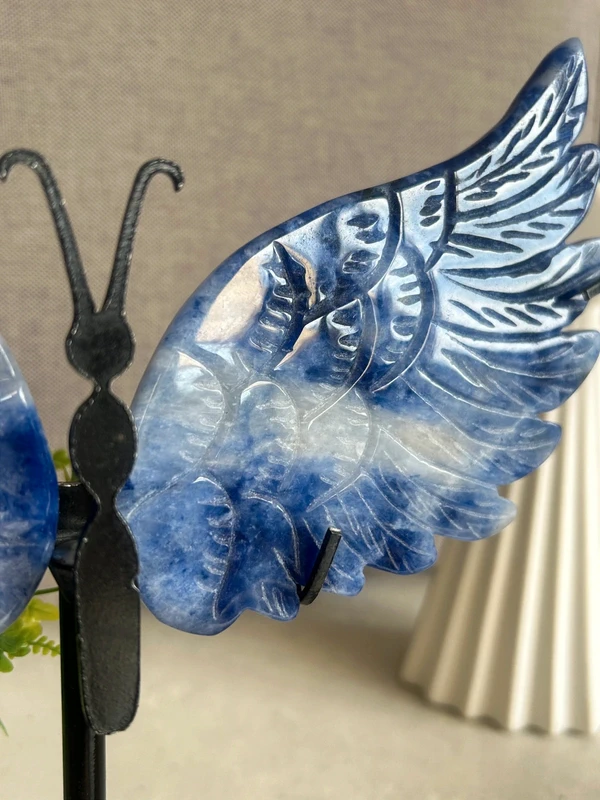 Alas de angel en sodalita natural - decoracion espiritual