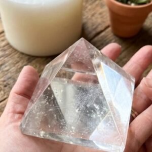 Pirámide de Cuarzo Transparente Natural, Piedra Energética de Claridad y Armonía, Cristal Pulido, Chakra Corona, Decoración Feng Shui