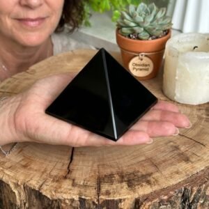 Pirámide de Obsidiana Negra Natural, Piedra Energética de Protección, Cristal Pulido, Chakra Raíz, Decoración Feng Shui