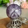 Esfera Chevron Amethyst Phantom AAA Natural · Doble Triángulo Phantom · Rainbow Crystal Ball · Mineral de Colección y Decoración