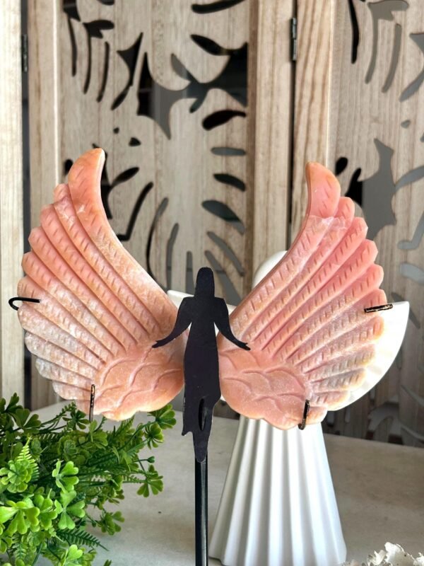 Grandes Alas de Mariposa de Cristal Ópalo Rosa Peruano · Escultura Mineral Natural · Decoración Hogar y Colección